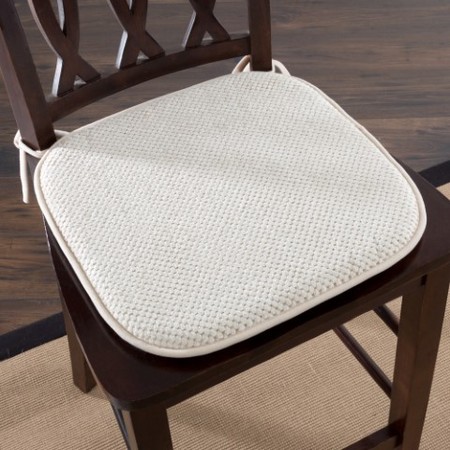 HASTINGS HOME Memory Foam Chair Cushion for Dining, Kitchen, Outdoor Patio and Desk with Nonslip Back (Beige) 740270JIK